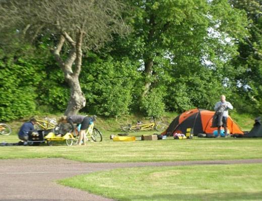 camping pitch for cyclists
